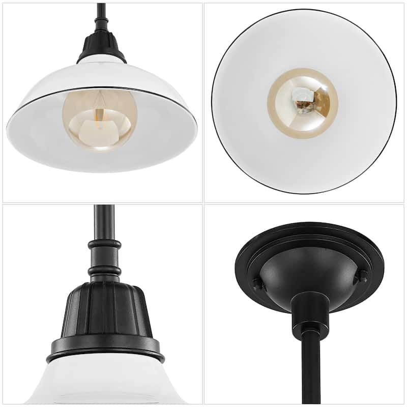 12.25" 1-Light Indoor/Outdoor Iron LED Pendant, by JONATHAN Y - 12.25
