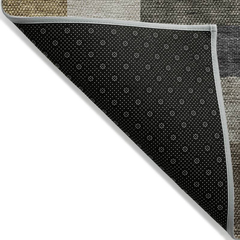 Machine Washable Indoor/ Outdoor Chantille Modern Blocks Rug