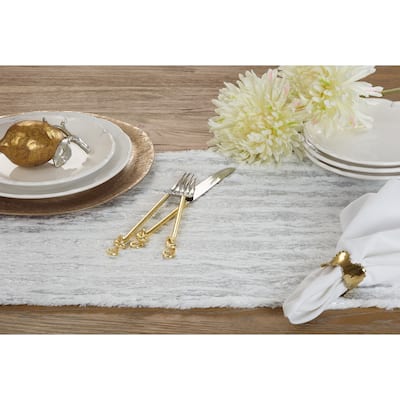Faux Fur With Brushed Metallic Foil Print Runner