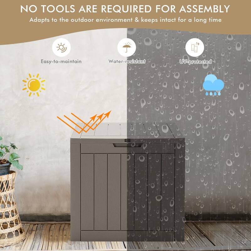 Costway 30 Gallon Deck Box Storage Container Seating Tools - See Details