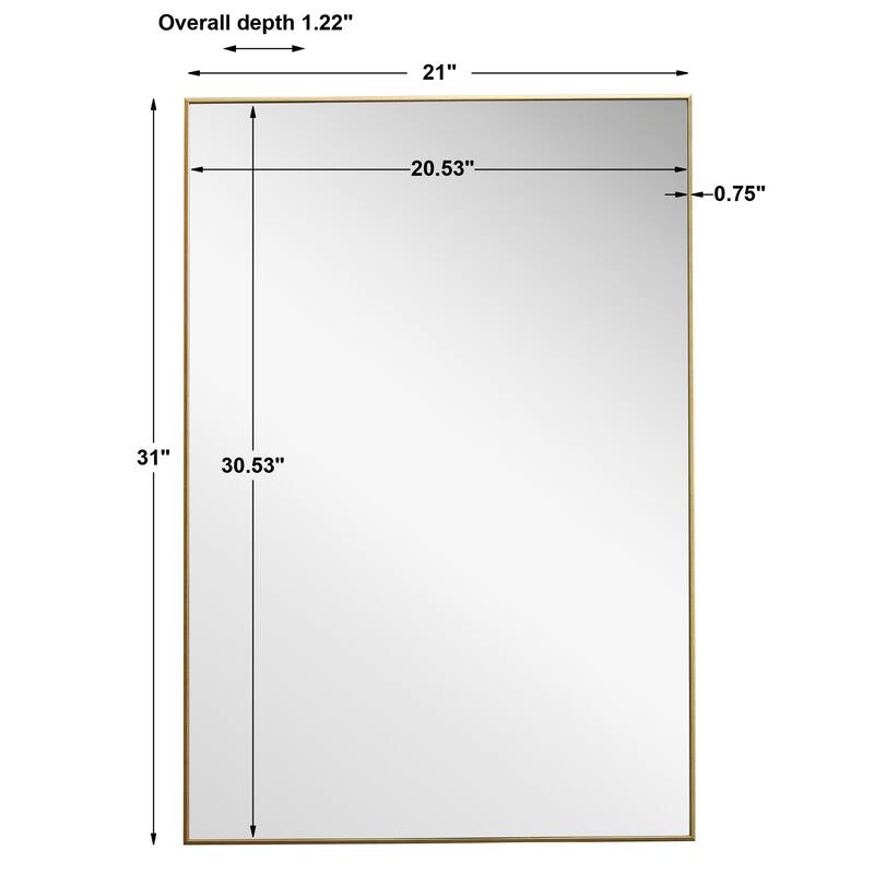 Copper Grove Thin Framed Rectangular Wall Mirror
