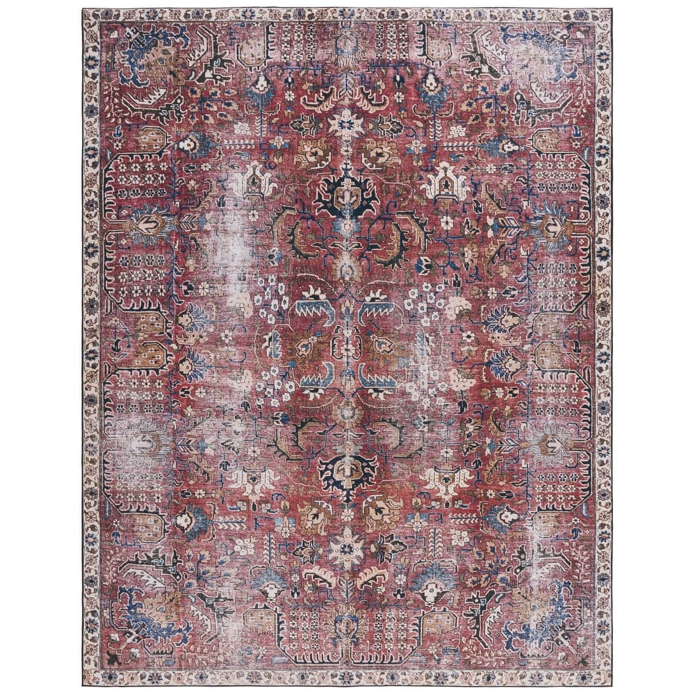 SAFAVIEH Tucson Machine Washable Slip Resistant Loula Oriental Distressed