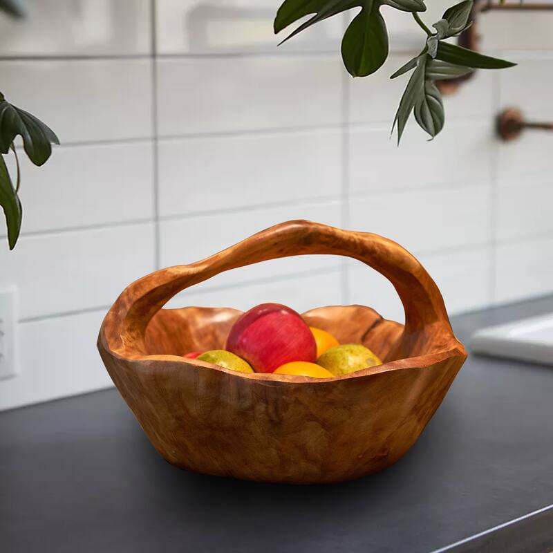 Greenage Cedar Basket with Handle,Perfect for Fruit Display
