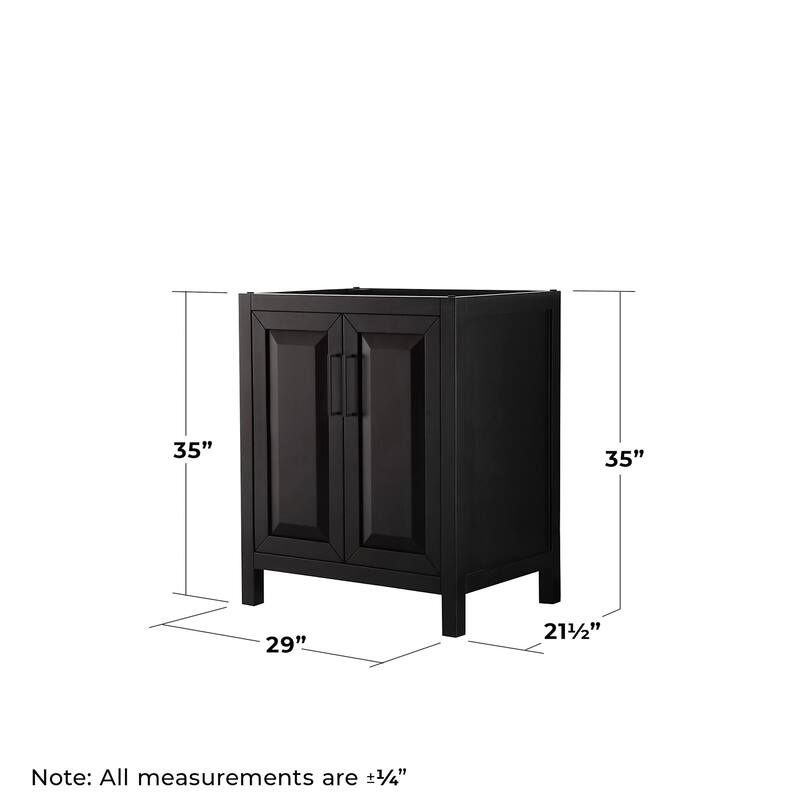 Wyndham Collection Daria 29" Single Free Standing Vanity Cabinet -