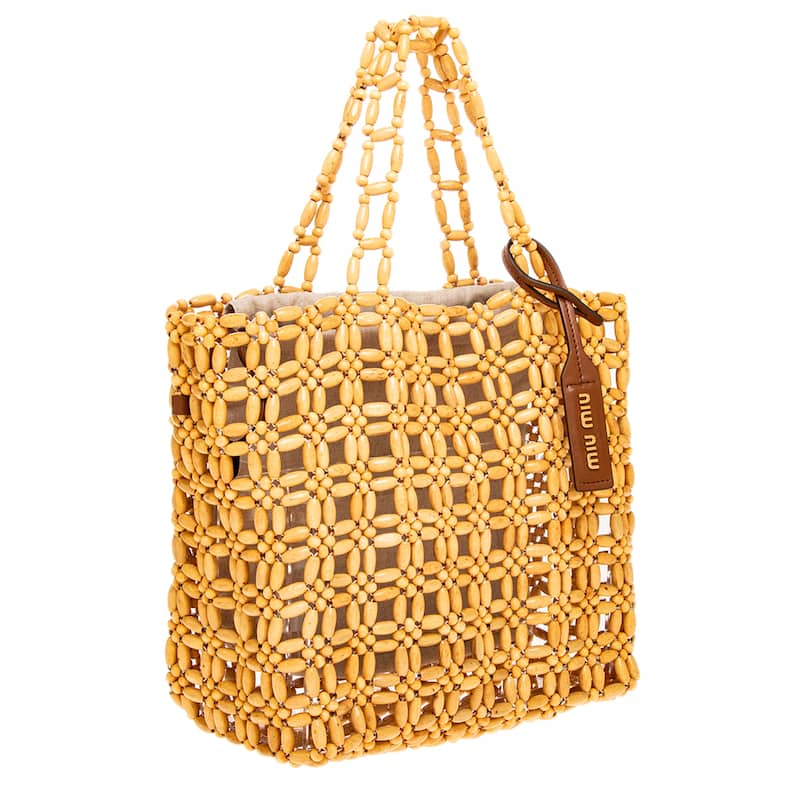 Miu Miu Wooden Bead Mesh Bag