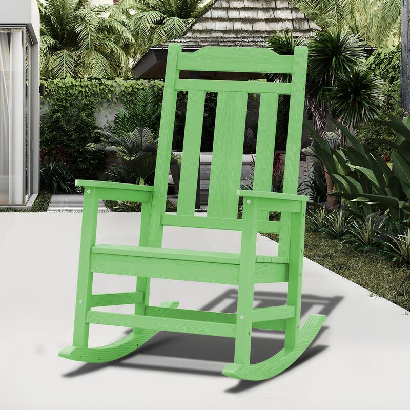 Outdoor Patio HDPE Rocking Chiar, Extra Wide Seat & Backrest