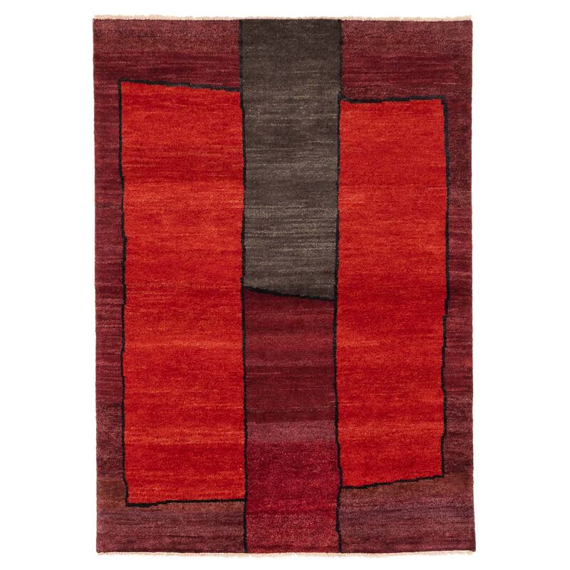 ECARPETGALLERY Hand-knotted Peshawar Ziegler Red Wool Rug - 4'11 x 6'11