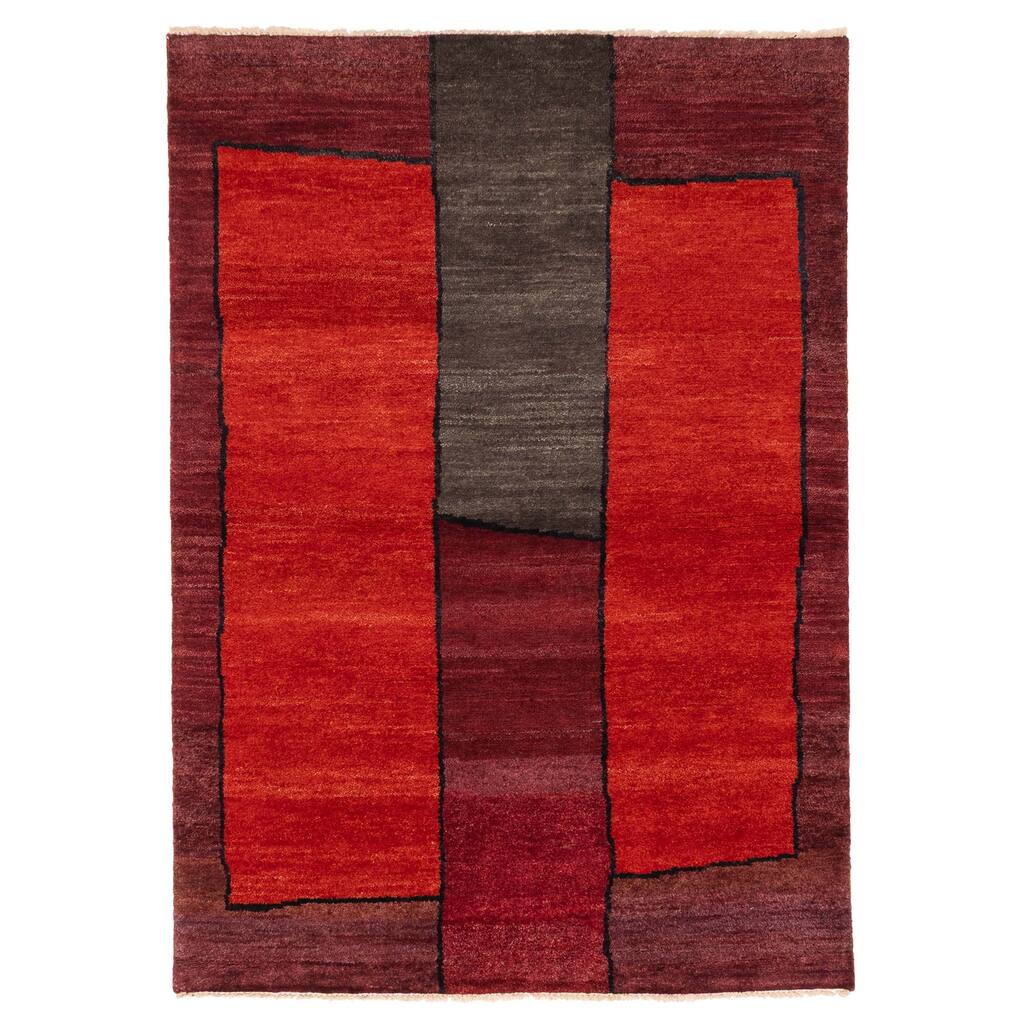 ECARPETGALLERY Hand-knotted Peshawar Ziegler Red Wool Rug - 4'11 x 6'11