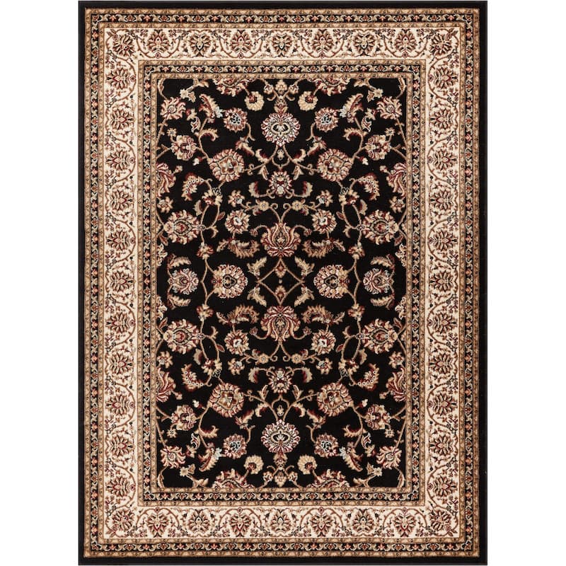 Well Woven Barclay Sarouk Oriental Persian Traditional Area Rug - 9' 3" x 12' 6" - Black