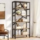 preview thumbnail 24 of 36, 71" Industrial Bookshelf, 6 Tier Rustic Brown Wood Etagere Bookcase, Open Book Shelves