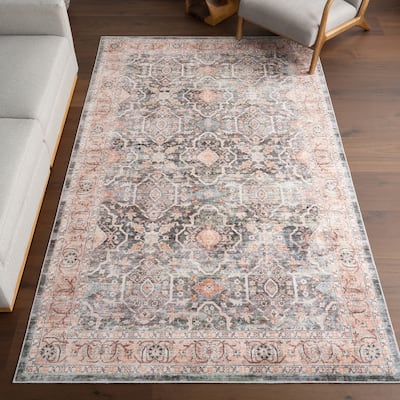 Nuloom Caisyn Bordered Medallion Machine Washable Area Rug