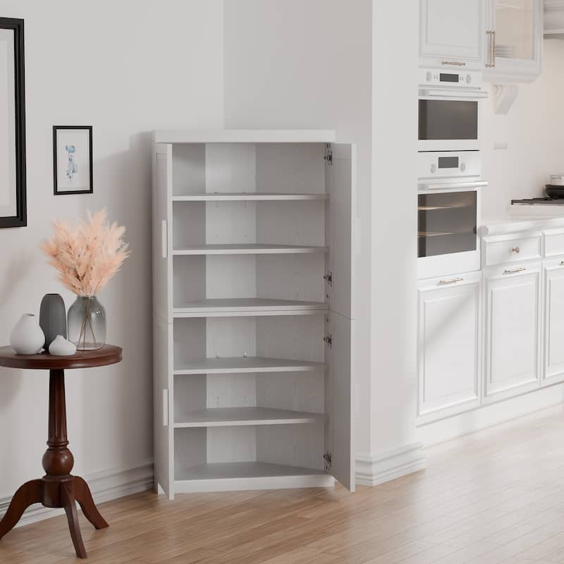 62 " Corner Cabinet Free-Standing Storage Organizer
