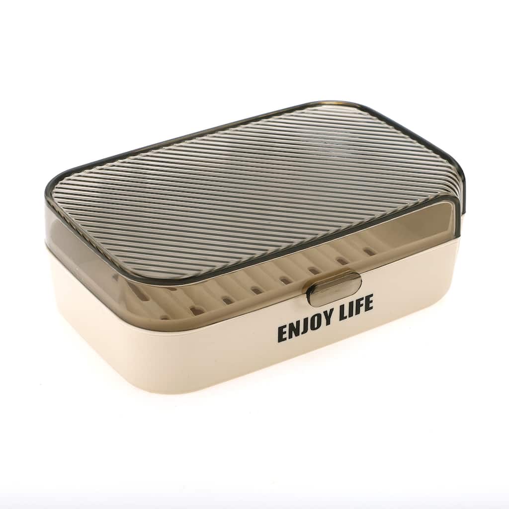 Waterproof with Cover Soap Holder for Bathroom 5.51"x4.13"x1.81" 1 Pc