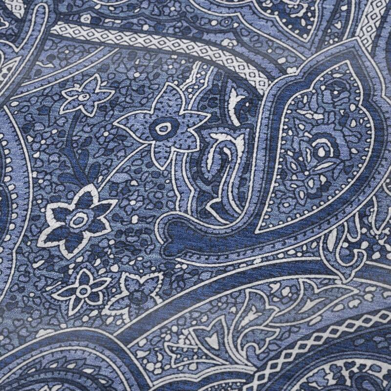 Premium Machine Washable Modern Paisley Sherpa Throw Blanket
