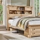 preview thumbnail 68 of 66, Farmhouse Bed Frame with 54" Tall Storage Bookcase Headboard