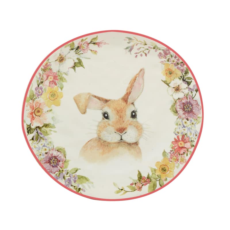 Certified International Easter Garden 8.5" Dessert/Salad Plate, Set of 4 Assorted Designs - 8.5" x 8.5" x 0.75"