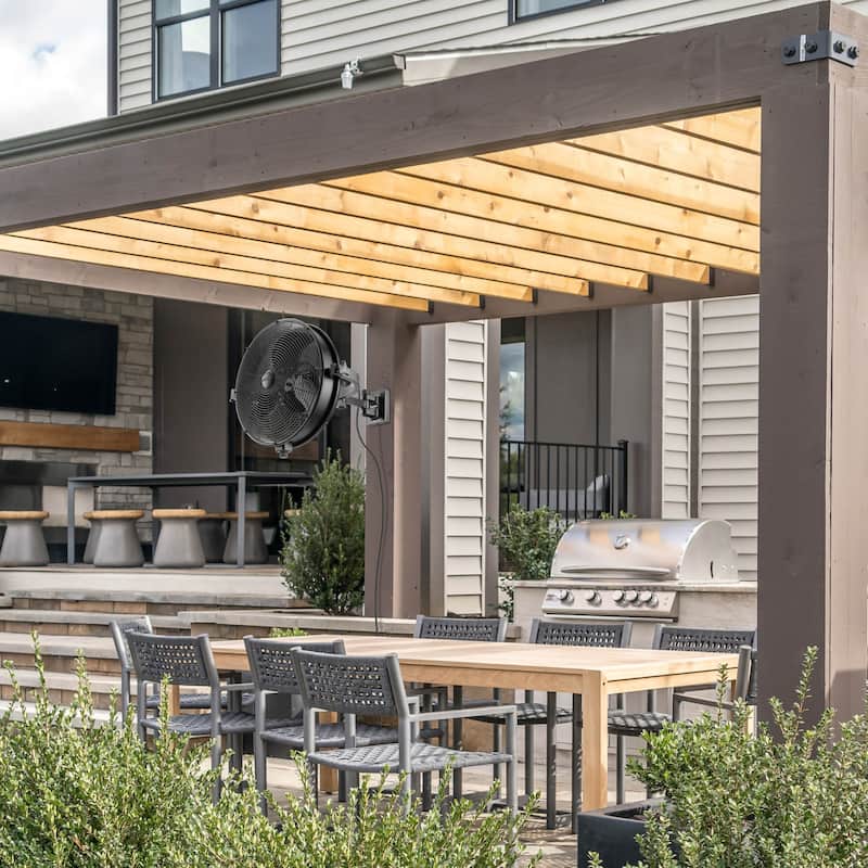 18" Mule Matte Black Outdoor Wet-Rated Wall Fan - 18 Inches