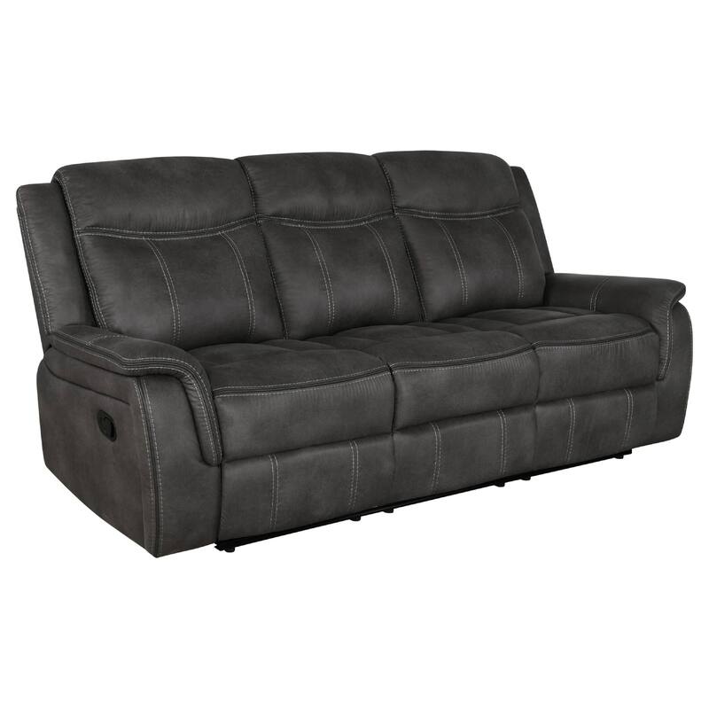Tom 2pc Manual Reclining Sofa and Loveseat Set, Black Microfiber