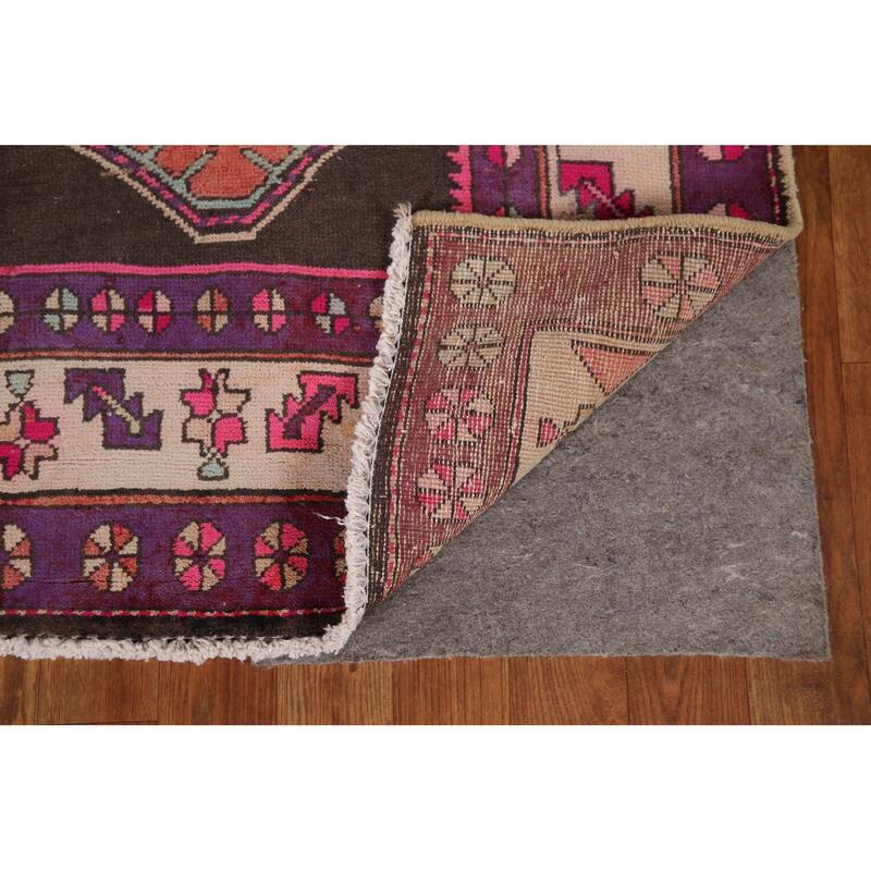 Ardebil Persian Runner Rug Hand-knotted Vintage Wool Carpet - 4'2" x 9'9"