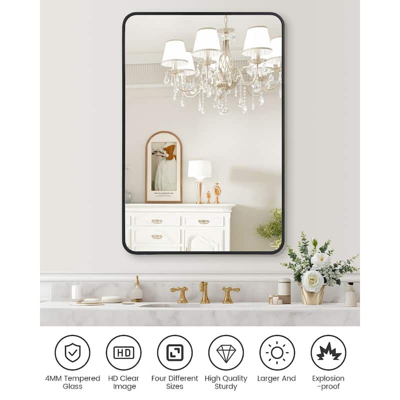 Large Metal Framed Bathroom Mirrors for Over Sink