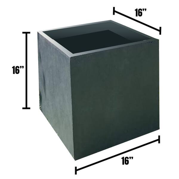 Durx-litecrete Lightweight Concrete Modern Square Granite Planter-Large ...