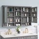 preview thumbnail 81 of 95, Modern Surface Mount Solid Wood Framed Medicine Cabinet With Mirror and Shelves