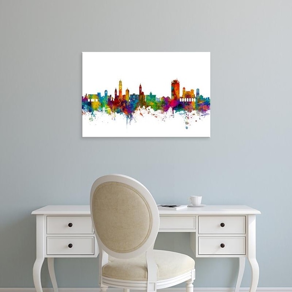 Easy Art Prints Michael Tompsett's 'Lugano Switzerland Skyline' Premium Canvas Art