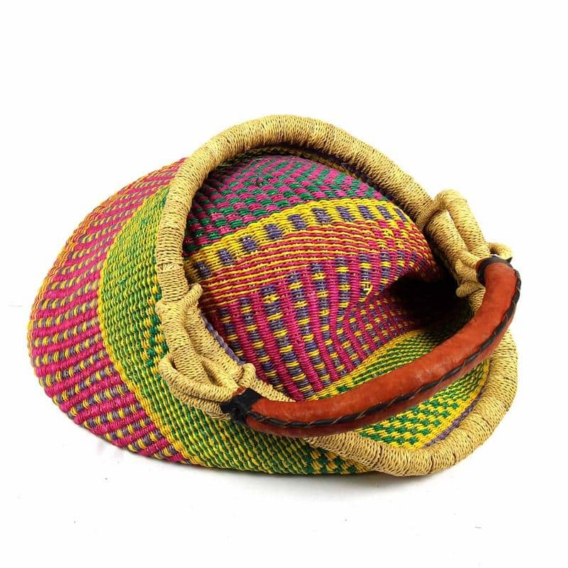 Handmade Pot Design Market Baskets, Color Variety or Natural