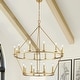 preview thumbnail 1 of 7, KAWOTI 40" 20-light Modern Adjustable Wagon Wheel Chandelier, 2-Tier Gold