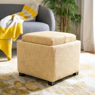 Harrison Gold Viscose Tray Ottoman