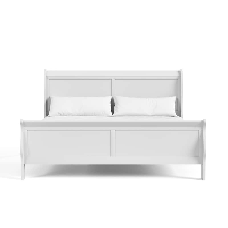 Furniture of America Devi Traditional Solid Wood 3-Piece Bed and 2 Nightstand Bedroom Set