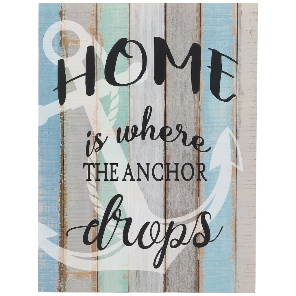 16" Home is Where the Anchor Drops Wall Sign