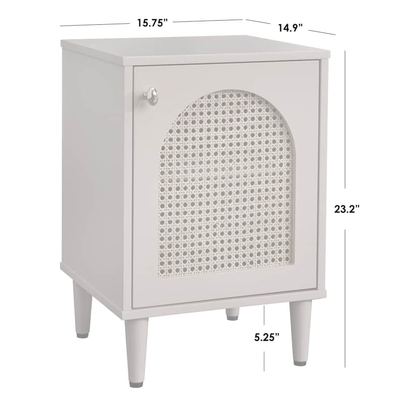 Lifestorey Taylor Nightstand with Natural Cane