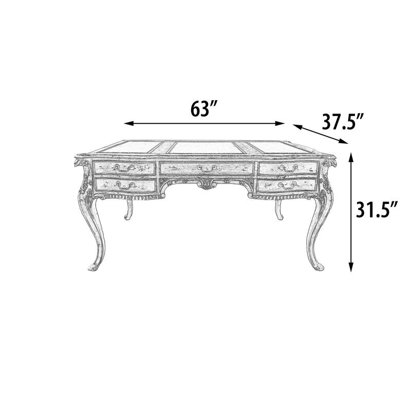 Heritage Furnishings Large Mahogany Writing Desk with Natural finish by AFD Home