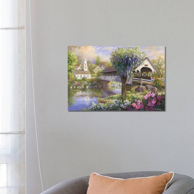 iCanvas "Picturesque Covered Bridge" by Nicky Boehme Canvas Print - 18x26x1.5