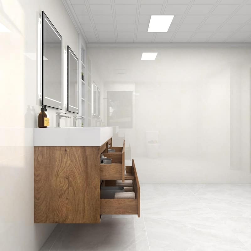 Victoria 60" Wall Mounted Vanity with Double Acrylic Sink (60DD)