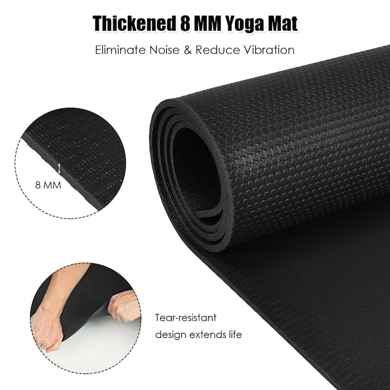 Gymax Large Yoga Mat 6' x 4' x 8 mm Thick Workout Mats for Home Gym
