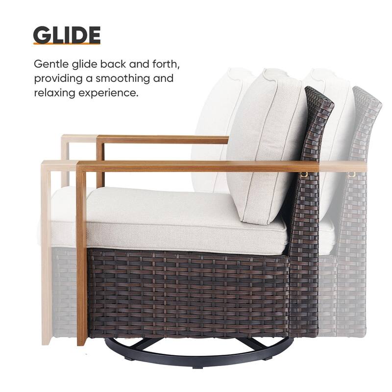 Pocassy Patio Rocking Chair Set of 4