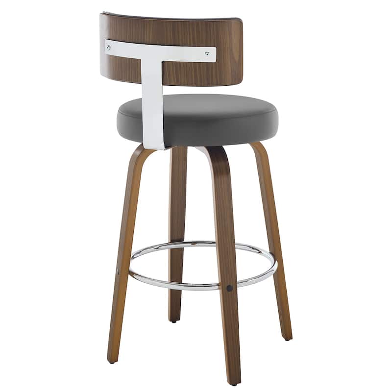Upholstered Wood Swivel Bar/ Counter Stools, Set of 3