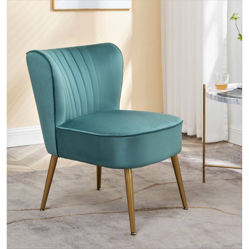 Us Pride Furniture Sauter 23.2" Wide Mid-Century Modern Microfiber Accent Chair - Teal