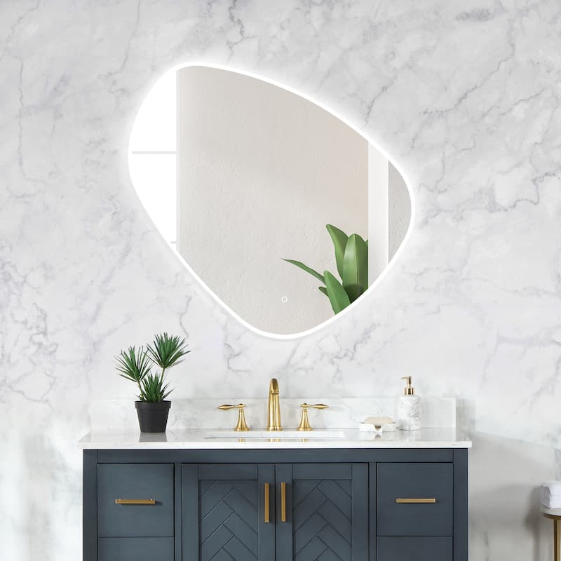 Altair Rasso Novelty Frameless Modern Bathroom Vanity LED Lighted Wall Mirror