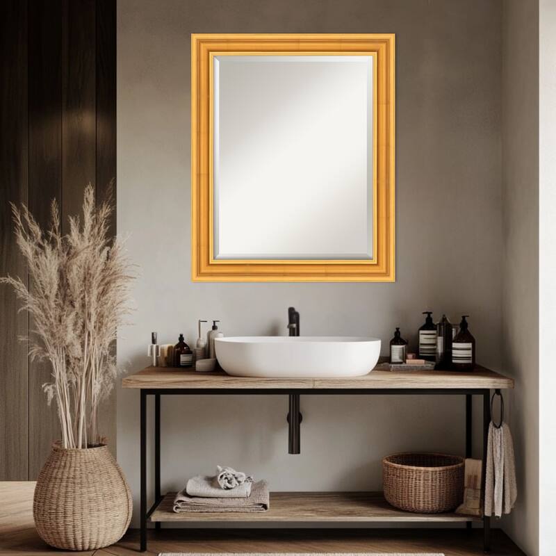 Sierra Beveled Wood Framed Bathroom Vanity Wall Mirror