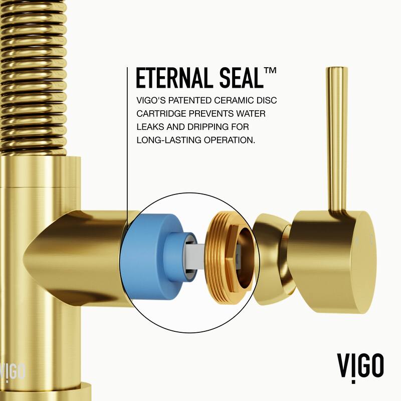 VIGO Edison 19" H Single Handle Pull-Down Sprayer Kitchen Faucet
