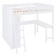preview thumbnail 21 of 33, Full Size Grey Loft Bed with Desk, Shelf, and Storage - Solid Pine Wood