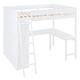 preview thumbnail 12 of 16, Full Size Loft Bed Frame with L-shape Desk and Storage Shelf, Versatility Solid Wood Storage Bed Frame for Kids, Teens