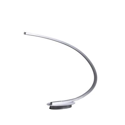 Table Lamp with Arched Tube LED, Brushed Silver
