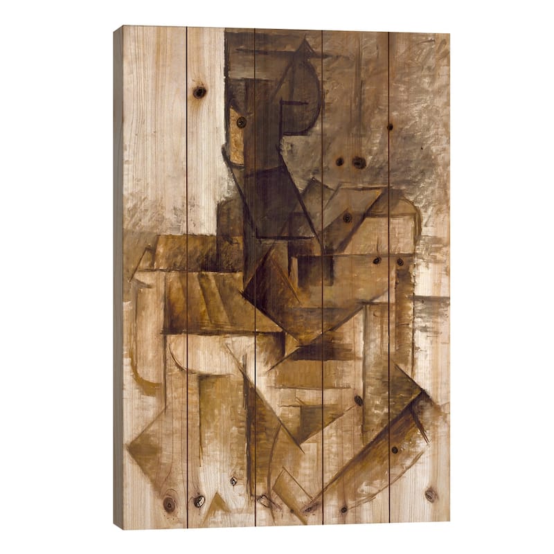 The Rower Print On Wood by Pablo Picasso - Multi-Color - 26x18x1.5