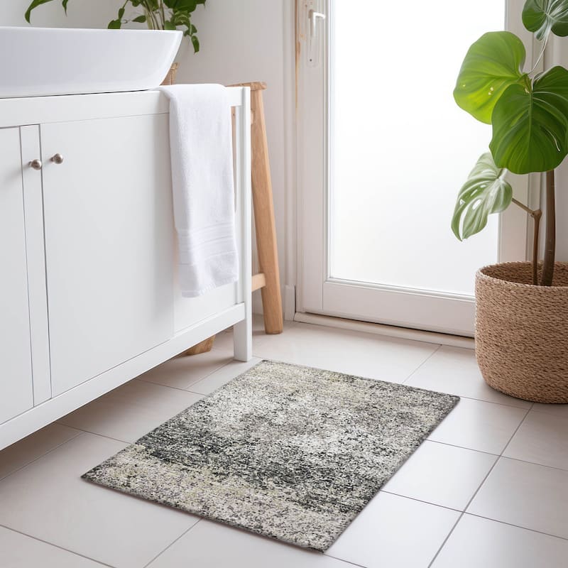 Premium Washable Super Soft Modern Solid Mayfield Rug - Gray - 1' 8" x 2' 6" - Rectangle