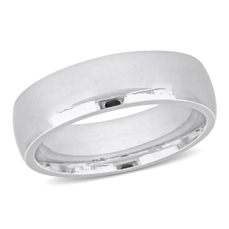 Miadora Mens 6.5 mm Comfort Fit Wedding Band in 14k White Gold