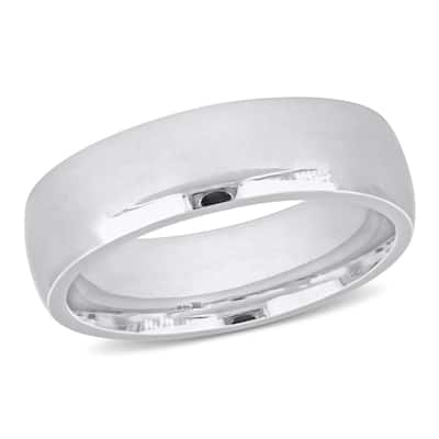 Miadora Mens 6.5 mm Comfort Fit Wedding Band in 14k White Gold